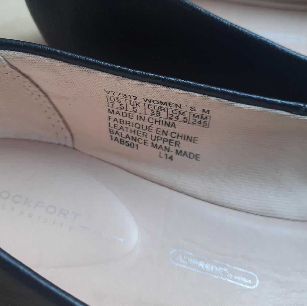 Rockport Adiprene By Adidas Black Leather Flats - Picture 13 of 14